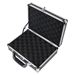 HMF 14401-02 Valise a Pistolet en Aluminium avec Serrure à Combinaison | 31 x 26 x 11 cm | Noir