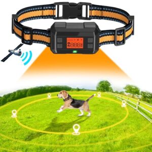 POIIOPY Clôture Anti-Fugue sans Fil GPS pour Chien Extérieur, Cloture Electrique pour Chien avec Puce D'amplification du Signal GPS de 3e Génération, IPX7 Étanche Collier GPS pour Chien, Rayon 1000m