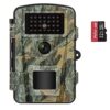 COOLIFE 28MP 1520P HD Caméra de Chasse Vitesse de Déclenchement 0.2s et 27 pcs Infrarouges LED de 940nm, Camera de Chasse Nocturne IP66 Étanche à l’eau et à la Poussière avec Carte 32G-Camouflage