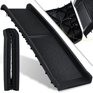 KESSER® Rampe pour Chien | Escalier pour Chien | Rampe Automatique pour Chien | Rampe de Coffre de Voiture Pliable automatiquement pour Animaux de Compagnie, Noir