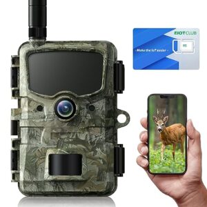 VOOPEAK Camera de Chasse 4G, 24MP HD 1080P Caméra de Chasse Nocturne avec Gratuite Carte SIM et App, Camera Chasse Infrarouge 36Pcs 850nm LEDs Vidéo en Temps Réel Détecteur de Movement IP66 Étanche