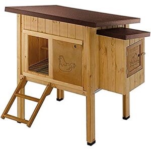 Ferplast Poulailler maisonnette pour poules pondeuses HEN HOUSE 10 d'extérieur, en bois FSC, pour environ 4 poules, accessoires inclus