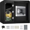 TOPQSC Safe Security Box Documents Coffre-Fort, Coffre-Fort, Mot de Passe Electronique Ignifuge et Etanche, Coffre-Fort pour Bureau ¨¤ Domicile Mural en Acier, Coffre-Fort pour Bijoux en Argent