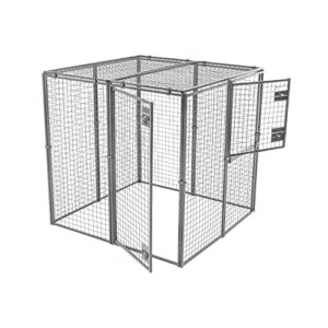 Chenil Box Chatterie en panneaux d'acier inoxydable, modulable et évolutif pour animaux de compagnie et animaux exotiques – Chien Chat Oiseaux Poules Lapins - Animal House (200 x 100 x 150 cm)