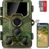 coolife Caméra de Chasse WiFi 4K 32 MP Distance de Déclenchement 25m Vitesse de Déclenchement 0.1s Caméra Chasse Infrarouge 49 pcs 850nm IR LEDs piege Photographique avec Carte 32G