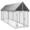 Gecheer Niche Polyvalente pour Chiens Chenil d’extérieur avec Toit pour Chiens Grand Chenil Cage Enclos Niche 400x100x150 cm
