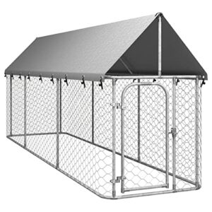 Gecheer Niche Polyvalente pour Chiens Chenil d'extérieur avec Toit pour Chiens Grand Chenil Cage Enclos Niche 400x100x150 cm