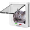 Chatière pour chien – 4 voies – Porte pour animal domestique – Installation facile – Pour chat, chaton, petit chien – 19,8 x 19 x 5,5 cm – Blanc