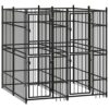 Chenil d’Extérieur pour Chiens Acier 3,69 m² Cage Niche Enclos Chiots