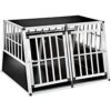 TecTake 800350 Cage Box Caisse en Forme de Trapèze Aluminium – diverses Modèles (104×90,5x71cm avec séparation | No. 402227)