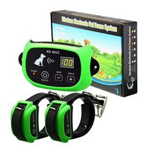 N-X Système de clôture sans Fil pour Chien avec émetteur et récepteur Rechargeable 661C-G-2