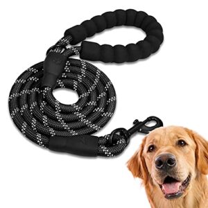 EDIPETS, Laisse Chien, Laisse de Dressage pour Chien, Rembourrée, Poignée Souple, Corde pour Chiots et Petits, Moyens et Grands Chiens, 1,2 et 1,5 mètres (2.2 M, Noir)