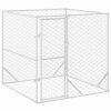 Chenil d’extérieur pour Chiens argenté 2x2x2 m Acier galvanisé