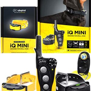 Dogtra IQ Mini 2 Chiens Système de dressage à distance pour petits chiens – Collier de 400 m, rechargeable à distance, étanche, statique, vibration avec dressage PetsTEK