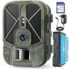 VanBangTec Caméra de Chasse 50MP 4K, Batterie Lithium Rechargeable de 10000 mAh, No Glow Vision Nocturne Infrarouge Détecteur de Movement, Étanche IP66 Écran ACL de 2,4 Pouces avec Carte SD 32 Go
