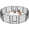 Yaheetech Parc pour Chien 12 Panneaux Cage pour Chien Enclos en métal pour Chiots Rongeur Lapin Chenil pour Chien 80cm de Hauteur