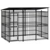 Chenil d’Extérieur avec Toit pour Chiens Acier 5,53 m² Cage Enclos