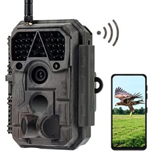 Meidase P100 Caméra de Chasse WiFi App 32MP 1296P H.264 Vdéo avec 30m No Glow Infrarouge Vision Nocturne, Piège à Caméra de Jardin, Caméra Extérieure