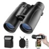 Jumelles 10X42 pour Adultes Prisme sur Le Toit Jumelles compactes et légères pour l’observation des Oiseaux Chasse Voyager Regarder Les étoiles avec Un Adaptateur de téléphone Ceinture et bandoulière
