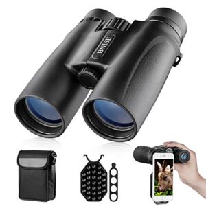 Jumelles 10X42 pour Adultes Prisme sur Le Toit Jumelles compactes et légères pour l'observation des Oiseaux Chasse Voyager Regarder Les étoiles avec Un Adaptateur de téléphone Ceinture et bandoulière