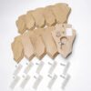 EUROHUNT REH Lot de 10 panneaux de trophée pointus en chêne clair AF 18,5 x 11 cm avec 10 pinces à cornes en plastique