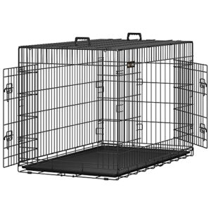 Feandrea Cage pour Chien Pliable avec 2 Portes, Plateau Amovible, 122 x 74,5 x 80,5 cm, Taille XXL, Noir PPD48H