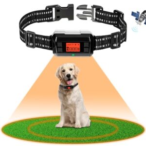 DINGBIU Clôture Anti-Fugue sans Fil GPS pour Chien Extérieur, Amélioré Clôture Électrique pour Chien avec Nouvelle Puce GPS Intelligente, IPX7 Étanche Collier GPS pour Chien, Rayon Jusqu'à 1000m