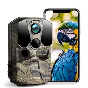 CEYOMUR Caméra de Chasse, WiFi Bluetooth 1296P 30MP Camera de Chasse avec Vitesse de Déclenchement 0.2s Angle de Détection 120 ° Vision Nocturne Infrarouge IP66 Étanche pour Surveillance de la Faune