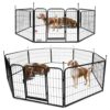 MaxxPet Enclos pour Chien – Parc à Chiot Métal – Enclos Lapin – Pliable avec 8 Panneaux – 60×80 cm – Parc Chat – Clôture pour Intérieur et Extérieur – 210cm – Noir