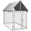 Chenil d’extérieur pour Chien, Enclos Niche Cage pour Chien Métal Chenil extérieur avec Toit 200x100x150 cm