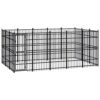 Chenil d’Extérieur pour Chiens Acier 13,82 m² Cage Niche Enclos Chiots