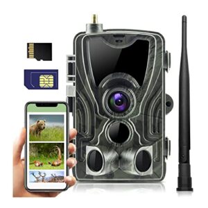 Caméra de Chasse Radio 30 MP 2K APP IP66 940 nm IR LED Vision Nocturne Détecteur de Mouvement 0,2 s Vitesse de déclenchement Rapide Vision Nocturne Caméra de Chasse avec Carte mémoire 16GB 801PLUS
