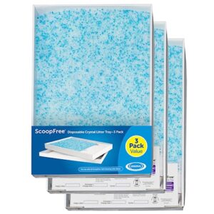 PetSafe Recharge Litière Cristal Bleu pour bac à litière autonettoyant ScoopFree, Hygiénique, Absorbante et sans Odeur, Lot de 3 Plateaux
