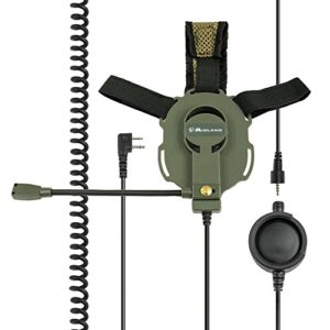 Midland Bow M Tactical Casque Audio Tactique avec Micro-Tige/PTT Tactique pour Kenwood G11/G10/CT210/CT410/CT710/790