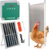 Agrarzone Porte de poulailler solaire automatique avec trappe 30 x 40 cm | avec minuterie et capteur de lumière | 230V, piles et solaire | un élevage de poules sécurisé