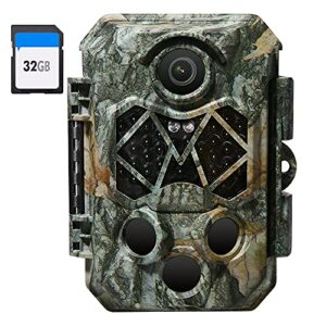 Assark Caméra de chasse 4K 32MP avec carte SD 32GB 940nm IR LED avec vision nocturne activée par le mouvement IP66 étanche pour caméra de jardin, piège et scoutisme en plein air