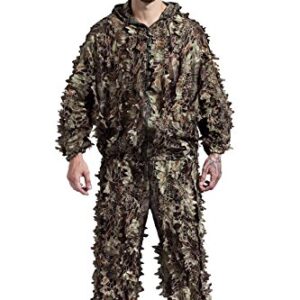 LEJUNJIE Camouflage 3D Costume de Chasse au Tireur d'élite Ghillie Costume Sniper Chasse Vêtements Tactique Observation des Oiseaux Plein Air Camouflage Photographie Vie Sauvage Cacher