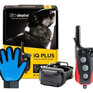 Dogtra Extreme Consumer Products IQ Plus Collier de Dressage avec télécommande pour Chien avec Gant de toilettage en Silicone Souple, 1 Dog