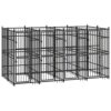 Chenil d’Extérieur pour Chiens Acier 7,37 m² Cage Niche Enclos Chiots