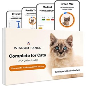 Wisdom Panel Complet : Test Complet d'ADN des Chats pour 45 problèmes de santé génétique | Plus de 70 Races et populations | Plus de 25 Traits | Groupe sanguin