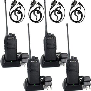 Retevis RT1 Talkie Walkie Haute Puissance Longue Portée Haute Puissance Batterie Rechargeable 3000mAh 16 Canaux CTCSS/DCS VOX 1750Hz Scan Moniteur Alarme TOT Deux Antennes (Noir, 4pcs)