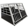 Juskys Caisse de Transport en Aluminium pour Chiens XL – 96 × 91 × 70 cm – Caisse Robuste et Facile à Entretenir pour la Voiture – 2 Portes grillagées verrouillables – Box Voyage pour Chiens