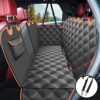 KYG Housse de Siège d’auto pour Chien Banquette Arrière Antidérapant et Imperméable Mise à Niveau Matérielle avec Fenêtre de Visualisation Protection Coffre Universelle Voiture 135X148 cm Noir