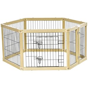 PawHut Parc enclos modulable Parc à Chiot Pliable pour Animaux 6 Panneaux avec Porte verrouillable 70 x 62 cm