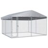 Chenil Extérieur avec Toit pour Chiens 382x382x225 cm Animaux Enclos Cage