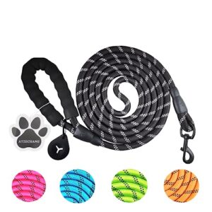 Laisse Robuste pour Chien, 3 m/2 m, Convient pour Les Chiens de Taille Moyenne et Grande, avec poignées Confortables et Lignes réfléchissantes Plus évidentes (Noir, 3M)