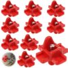 PLCatis 10 Pièces Buveurs d’Eau de Poulet en Plastique et Acier Inoxydable 304 Abreuvoir Automatique pour Tétine de Poulet en Rouge 32,5 x 34mm Distributeur Abreuvoir Équipement pour Poulet Oie Oiseau