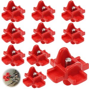 PLCatis 10 Pièces Buveurs d'Eau de Poulet en Plastique et Acier Inoxydable 304 Abreuvoir Automatique pour Tétine de Poulet en Rouge 32,5 x 34mm Distributeur Abreuvoir Équipement pour Poulet Oie Oiseau