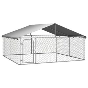GuyAna Chenil extérieur avec Toit 300x300x150 cm,Cage pour Chien,Cage pour Chat,Chenil pour Chien