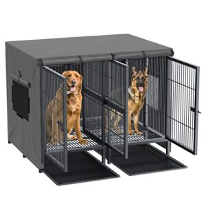 BingoPaw Housse Cage Chien Grande Taille: Bâche de Protection pour Cage Chien XXL Imperméable en Tissu Oxford 420D 131 x 101 x 95 cm